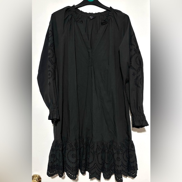 Rails Saylor Black Eyelet Dress Size Medium - Picture 2 of 6